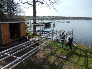 Putting new section on the dock.